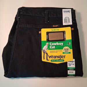 Wrangler 938 Black Cowboy Cut Slim Fit Stretch Jeans Men 40 x 32 NWT